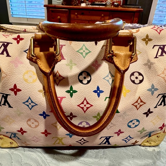 LOUIS VUITTON Monogram Multicolor Speedy 30 White - Picture 6 of 9